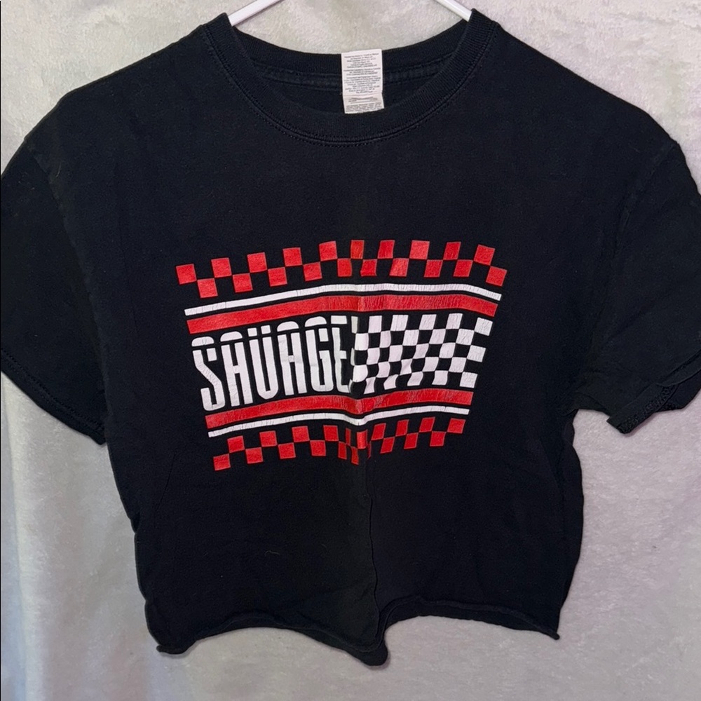 Black and Red Graphic T-Shirt